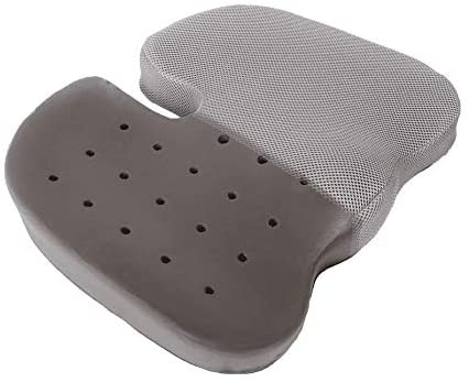 Coop Home Goods Coccyx Orthopedic Seat Cushion - Cooling Bamboo Charcoal Memory Foam for Tailbone Pain - Provides Lower Back Pain and Sciatica Relief - Perfect for Your Office Chair and Car Seat