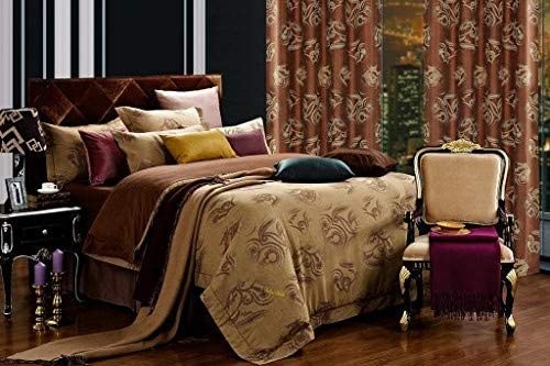 Dolce Mela DM474Q Jacquard Damask Luxury Bedding Duvet Covet Set, Queen