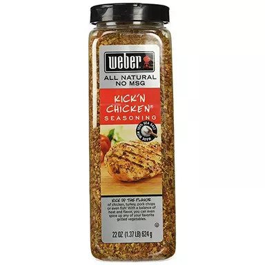Weber Kick'n Chicken Seasoning 22 Oz. Made with Sea Salt - No MSG - Gluten Free - Perfect for Grilling