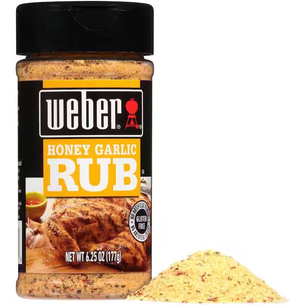 Weber Honey Garlic Rub, 6.25 Ounce Shaker (Pack of 6)