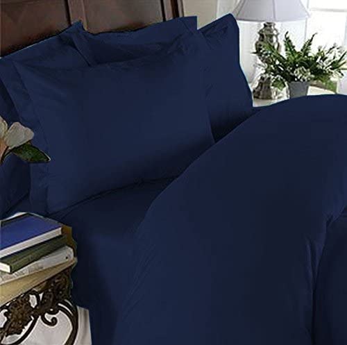 Elegant Comfort Luxurious Wrinkle-Free & Fade Resistant Microfiber Duvet Cover Collection, Navy Blue, 3-Piece Set
