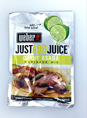 Weber Variety 5-Pack Just Add Juice Marinade Mix: Citrus Herb, Garlic & Herb, Carne Asada, Lemon Pepper, Caribbean Jerk