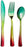 300 Plastic Silverware Set | Rainbow Plastic Cutlery Set | Disposable Silverware Set | 100 Plastic Forks, 100 Plastic Spoons, 100 Plastic Knives | Rainbow Party Supplies Utensils, Wedding Flatware Set