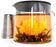 Glass Teapot with Tea Infuser - Stovetop Safe Clear Glass Teapot with Removable Strainer - Perfect for Blooming Tea, Loose Leaf and Other Herbal Teas