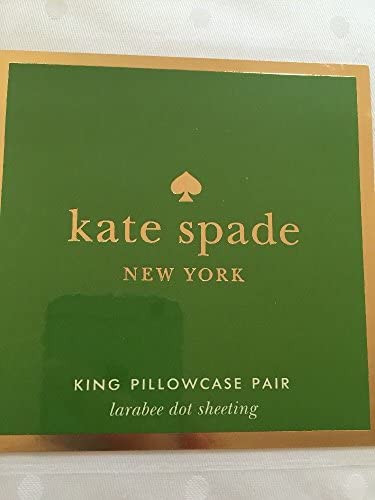 Kate Spade New York King Pillowcase set White Larabee Dot Sheeting (2pc) NIP