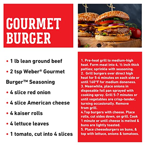 Weber Gourmet Burger Seasoning, 2.75 Ounce Shaker