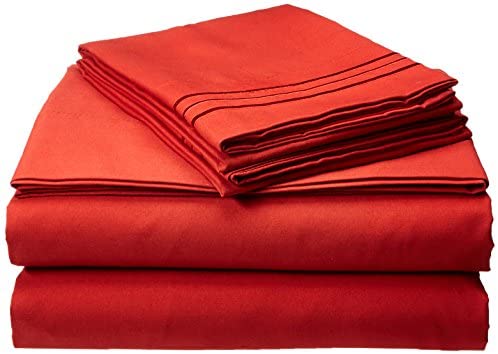 Elegant Comfort 1500 Thread Count Egyptian Quality Wrinkle and Fade Resistant 3-Piece Duvet Cover Set, King/California King, Rust