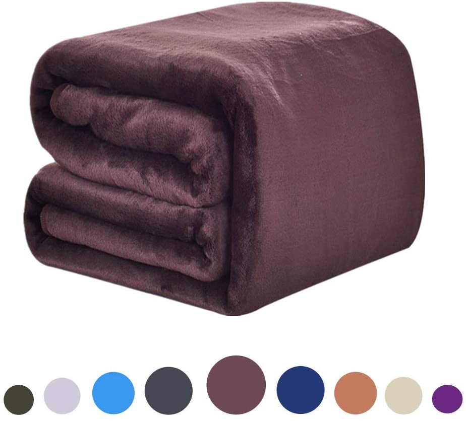 DREAMFLYLIFE Luxury All Season Blanket Summer Super Soft Fleece Blanket Queen All Season Winter Warm Blanket for Bed Couch Grey Queen-Size