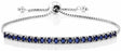Gem Stone King Sterling Silver Blue Sapphire Tennis Bracelet Gemstone Birthstone 2.50 cttw Fully Adjustable Up to 9 Inch
