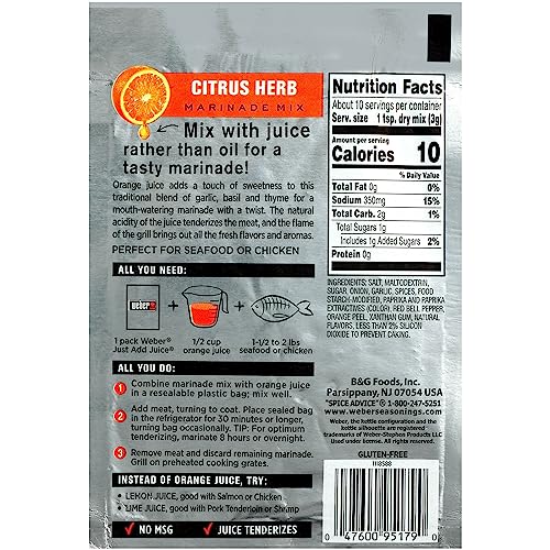 Weber Citrus Herb Marinade Mix 1.12 oz. Packets (4 Pack) Just Add Juice!