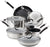 Circulon 78003 Momentum Stainless Steel Nonstick Cookware Set with Glass Lids, 11-Piece Pot and Pan Set, Stainless Steel