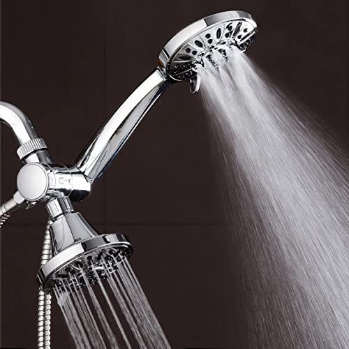 AquaDance Total Chrome Premium High Pressure 48-setting 3-Way Combo for The Best of Both Worlds – Enjoy Luxurious 6-setting Rain Shower Head and 6-Setting Hand Held Shower Separately or Together