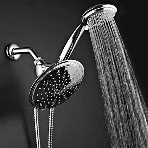 DreamSpa 3-way 8-Setting Rainfall Shower Head and Handheld Shower Combo (Chrome). Use Luxury 7-inch Rain Showerhead or 7-Function Hand Shower for Ultimate Spa Experience!