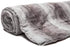 Chanasya Fuzzy Faux Fur Elegant Throw Blanket - Falling Leaf Pattern with Plush Sherpa Grey Microfiber Blanket for Bed Couch and Living Room (50x65 Inches) Grey and White