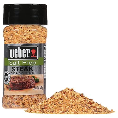 Weber Salt Free Steak Seasoning, 2.5 Ounce Shaker