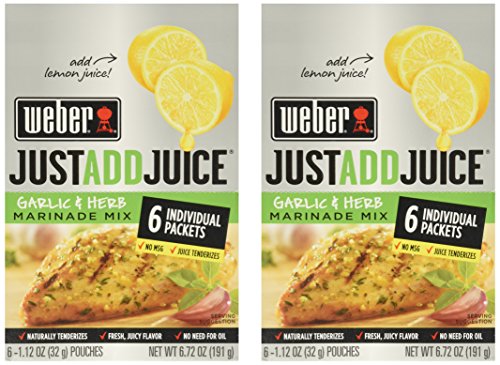Weber Just Add Juice Garlic and Herb Marinade Mix 12 Packets (6 Per Box)NET WT 6.72 OZ