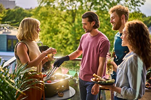 Weber Lumin Compact Outdoor Electric Barbecue Grill, Black - Great Small Spaces such as Patios, Balconies, and Decks, Portable and Convenient