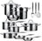 Duxtop SSIB-17 Professional 17 Pieces Stainless Steel Induction Cookware Set, Impact-bonded Technology