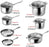 Chef's Star Premium Pots And Pans Set - 17 Piece Stainless Steel Induction Cookware Set - Oven Safe