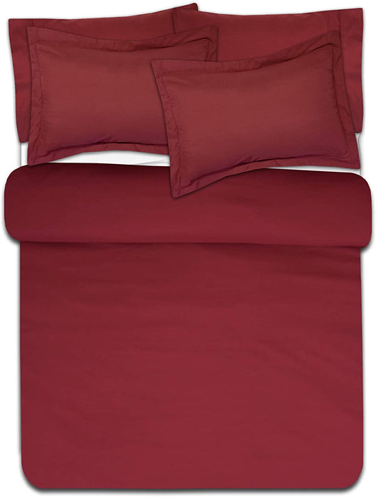 Duvet Cover 5 Piece Includes 2 Shams & 2 Pillowcases 1800 Supreme Soft Hypoallergenic Solid Color Wrinkle and Fade Resistant Set