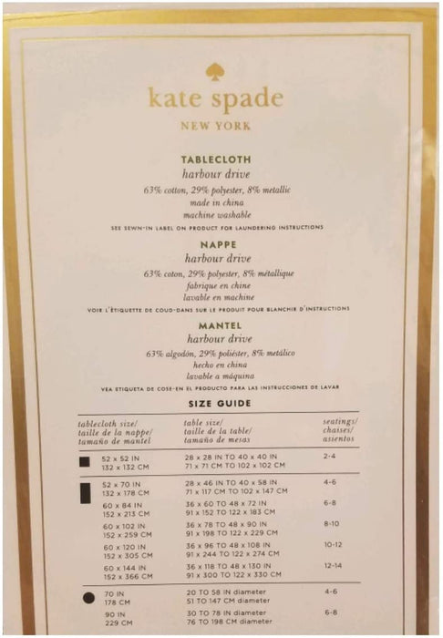 Kate Spade Harbour Drive Tablecloth