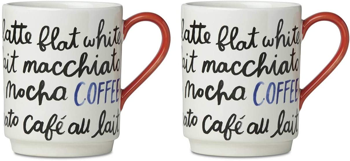 Kate Spade New York Piping Hot Mug Set of Two Collection (Tea)