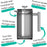 Coffee Gator French Press Coffee Maker - Thermal Insulated Brewer Plus Travel Jar - Large Capacity, Double Wall Stainless Steel - 34oz - Silver