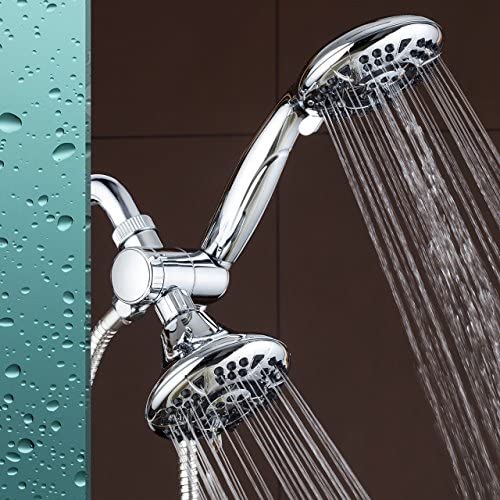 AquaDance High Pressure 3-way Twin Shower Combo Lets You Enjoy Two 4.15" 6-Setting Showers Separately or Together! Officially Independently Tested to Meet Strict US Quality & Performance Standards!
