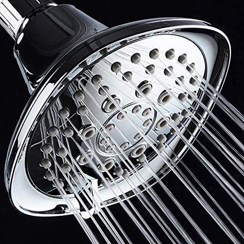 AquaDance, Chrome Hot Oval Square Style 6-setting High-Pressure Luxury Shower Head. Angle Adjustable, Solid Brass Connection Nut, Finish. Premium Quality Exclusive Showerhead from Top American