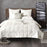 Ink+Ivy 3 Piece Elastic Embroidered Cotton Duvet Cover Set White King/Cal King
