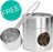 Coffee Gator Stainless Steel Container - Fresher Beans and Grounds for Longer - Canister with co2 Valve, Scoop and Travel Jar - Medium, Silver