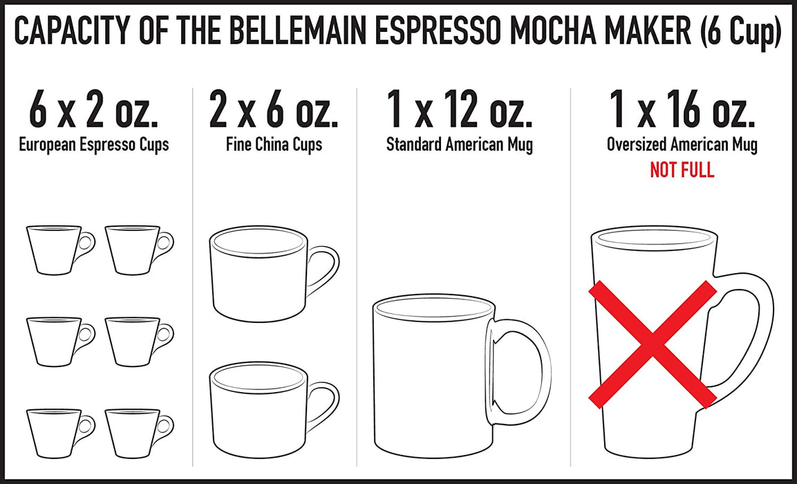 Bellemain Stovetop Espresso Maker Moka Pot (Silver