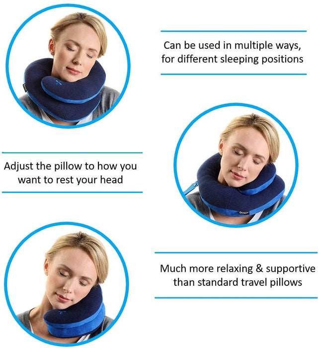 BCOZZY Chin Supporting Travel Pillow- Keeps The Head from Falling Forward- Comfortably Supports The Head, Neck and Chin in Any Sitting Position. Adult Size, Set of 2