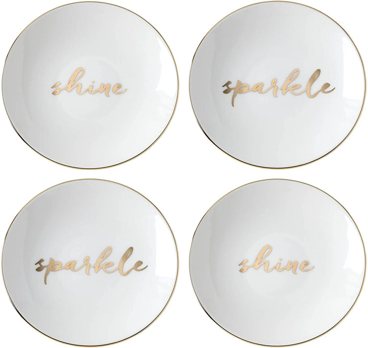 Kate Spade New York Oh What Fun Dinnerware Tidbit Appetizer Accent Plates, Set of 4