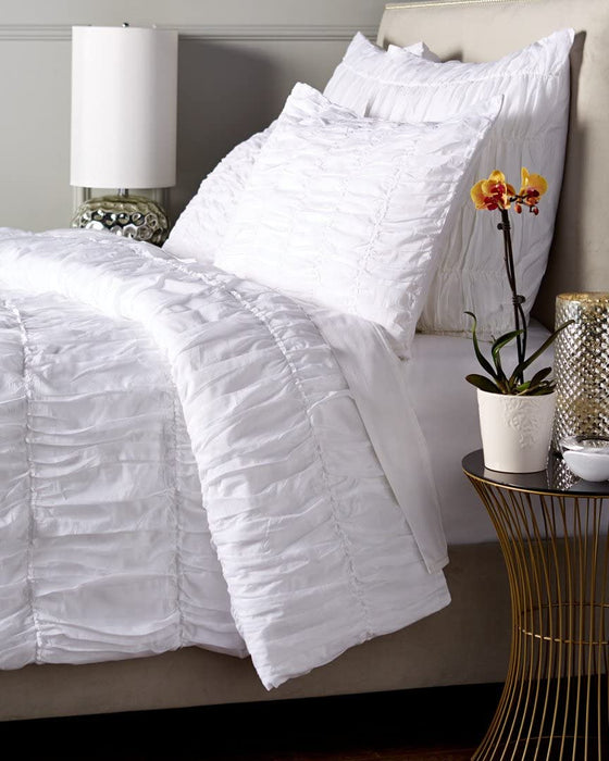 Be-You-tiful Home Sophie 3-Piece Cotton Duvet Cover Set, Queen, White