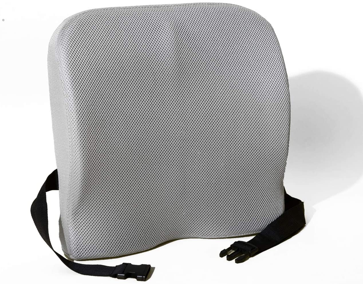 Coop Home Goods - Lumbar Support Back Cushion - Helps Relieve Lower Back Pain - Colling Back Pillow for Office Chair, Car Seat - Bamboo Charcoal Memory Foam - Adjustable Strap - Breathable Mesh - Gray