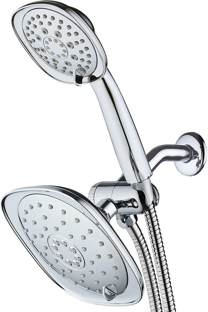 AquaDance, Chrome Luxury Square High-Pressure Giant 7.3" Rain Shower Head/Handheld Spa Combo. Extra-Long 72" Stainless Steel Hose, 3-way Flow Diverter, Finish. Best Quality from Top American
