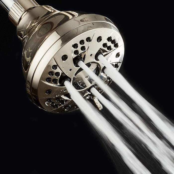 AquaDance Chrome Finish 6-Setting Shower Head for Maximum Power. Enjoy 2.5 gpm Spiral High Performance Luxury Even Under Low Water Pressure