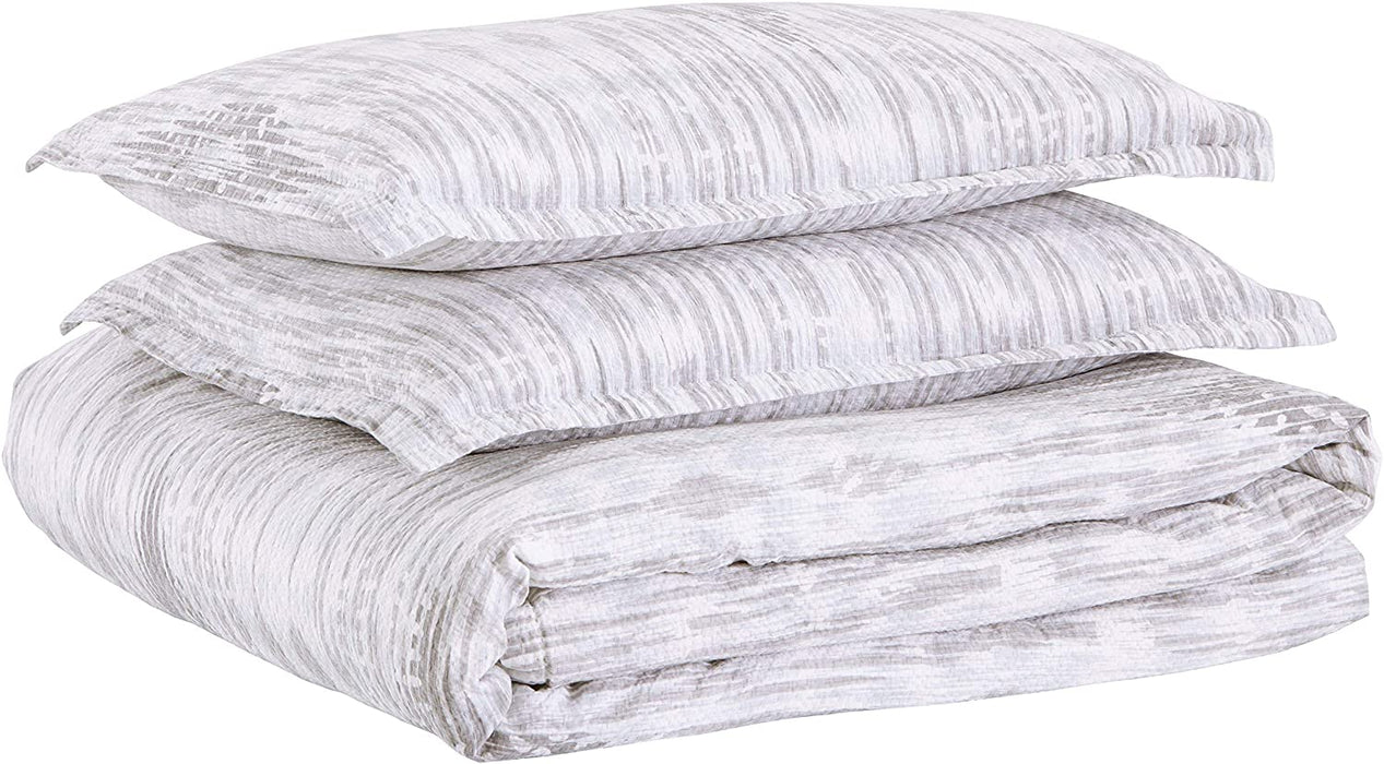 Amazon Brand – Rivet Modern Ikat Duvet Cover Bedding Set, 100% Cotton, Easy Care, King