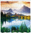 Ambesonne Scenic Decor Collection, Mountain Lake View Sunny Day Nature Picture Art Paintings Effect Print, Polyester Fabric Bathroom Shower Curtain Set with Hooks, Green/Blue/Brown