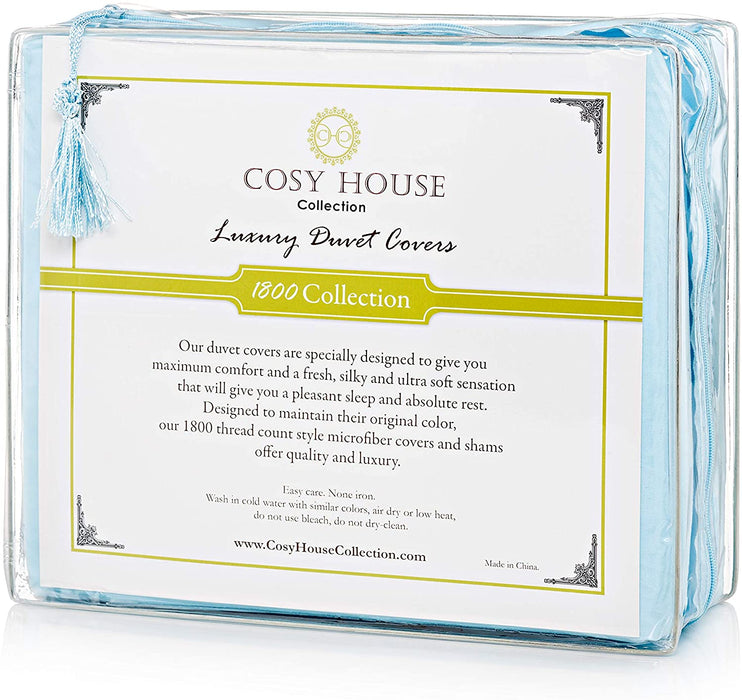 Cosy House Collection Duvet Cover 3 Piece Set - 1500 Series Ultra Soft Double Brushed Microfiber Hotel Bedding - Hypoallergenic - Comforter Cover and 2 Pillow Shams (King/Cal King