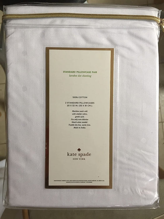 Kate Spade New York Standard Pillowcase Set White Larabee Dot