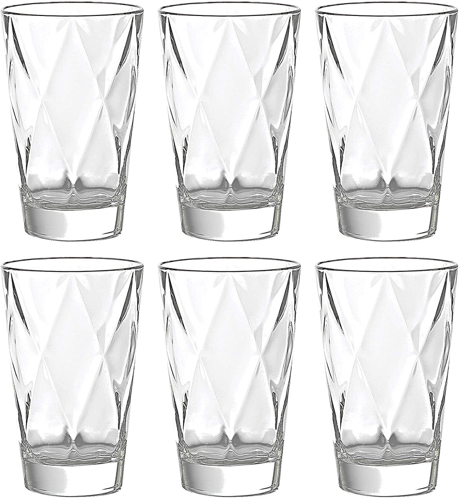Barski - European Glass - Hiball Tumbler - Artistically Designed - 13.5 oz. - Set of 6 Highball Glasses - Made in Europe