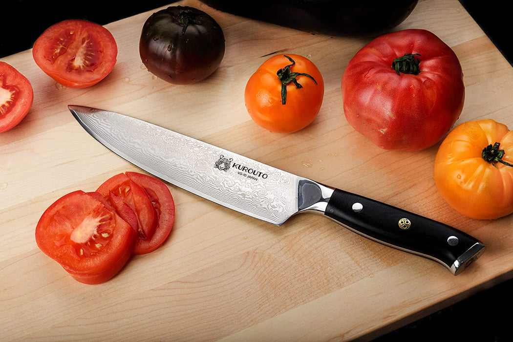8-Inch VG10 Chef's Knife With 66 Layers of High Carbon Damascus Stainless Steel Clading- Razor Sharp -Kurouto Kitchenware