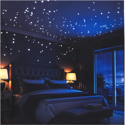 Glow in The Dark Stars Wall Stickers,252 Adhesive Dots and Moon for Starry Sky, Decor for Kids Bedroom or Birthday Gift,Beautiful Wall Decals for Any Room by LIDERSTAR,Bright and Realistic.