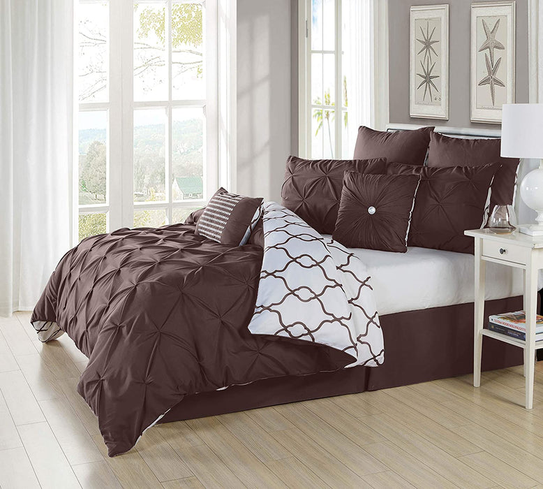Duck River Textile Esy Hotel Quality Reversible Luxury Comforter Duvet Insert Cover 100% Ultra Soft Hypoallergenic | 3 Piece Set | Geometric Pintuck Collection, | | King Size | |