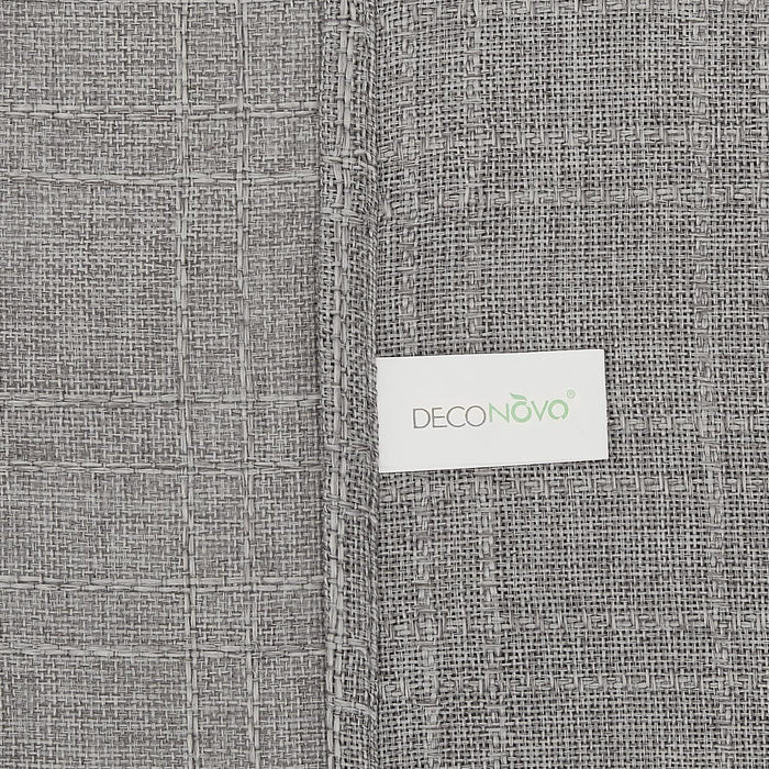 Deconovo Decorative Checkered Faux Linen Burlap Rectangular Table Cloth Waterproof Wrinkle Resistant Tablecloth for Restaurant 54x72 inch Gray