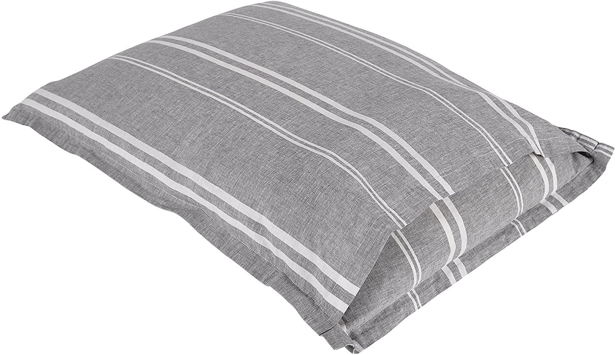 Amazon Brand – Rivet Maxwell Washed Stripe Duvet Cover Set, Full or Queen