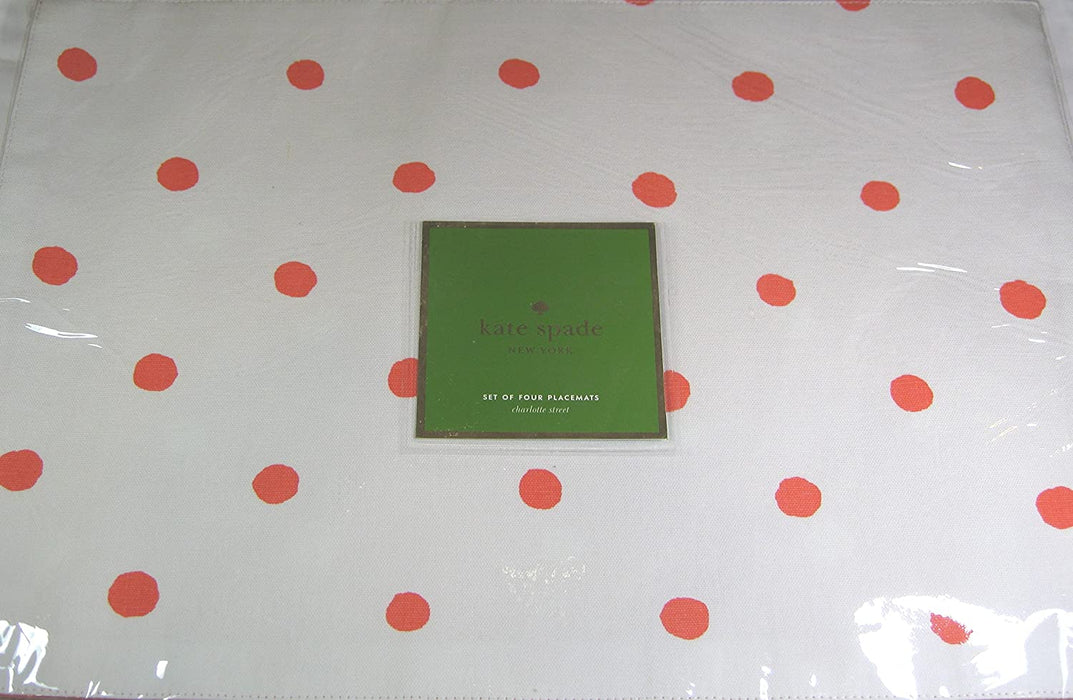 Kate Spade Charlotte Street Placemats, Set of 4, Hot Coral