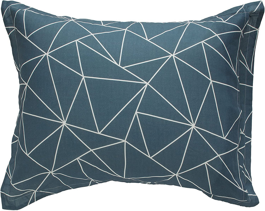 Amazon Brand – Rivet Triangle Geometric Cotton Duvet Cover Set - Full or Queen